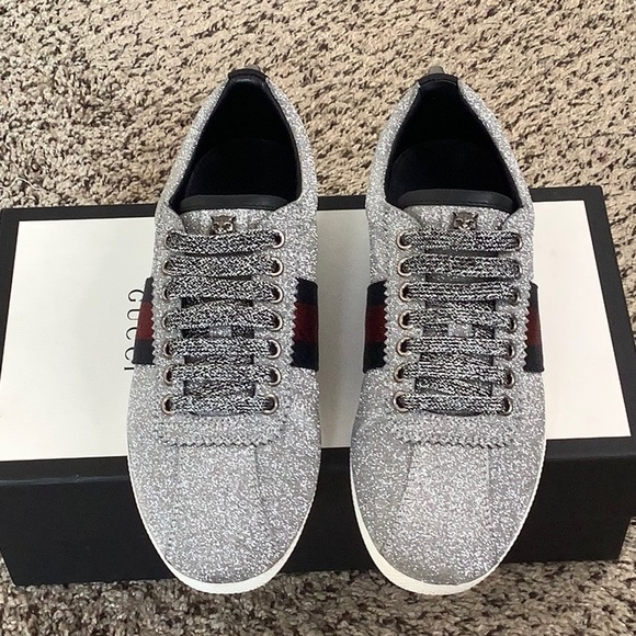 💎 Gucci Glitter Web Sneakers 💎 - Picture 6 of 12